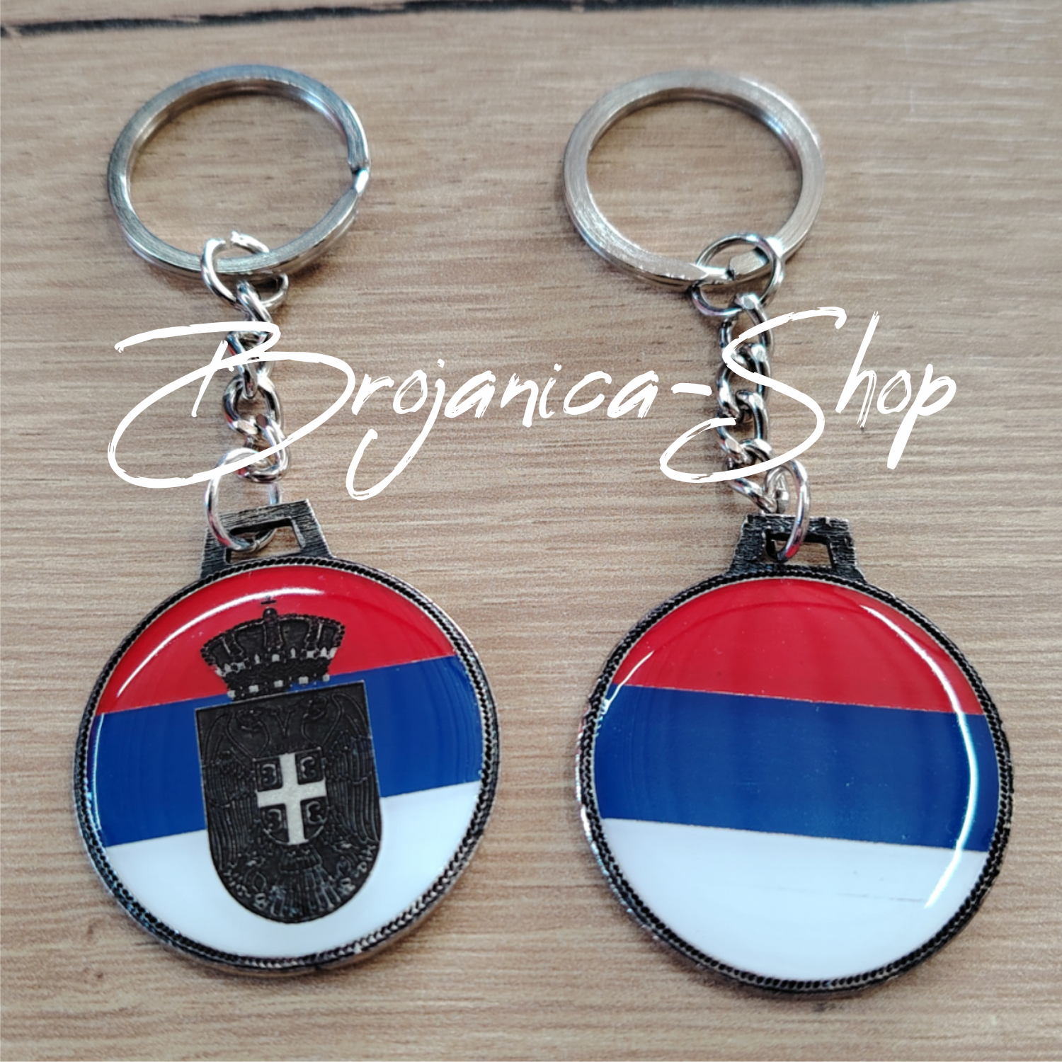 P848 Privezak metalni Grb Srbije u trobojci