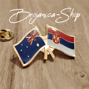 Z863 Značka zastave Srbija-Australija u pozlati